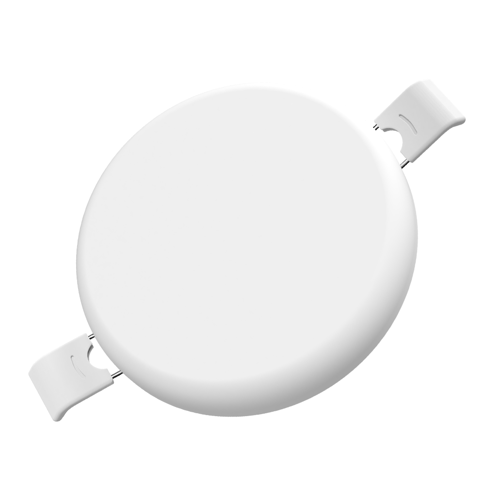 LED-Einbaupanel, rahmenlos, rund, 36 W, 3020 lm, 2700 K, IP54.