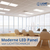 4er Pack LED Panel mit Dämmerungs-Sensor, 62x62 cm, 36 W, 3600 lm, 4000 K