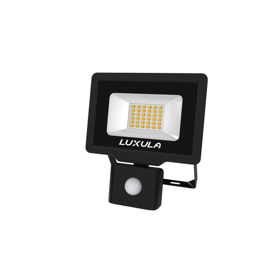 LED-Fluter mit Bewegungsmelder, 30 W, 3000 K (warmweiß), 3000 lm, schwarz, IP65, TÜV-geprüft