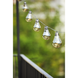 10er Lichterkette mit rauchigem Glas im industrial Design