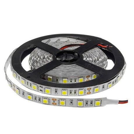 LED-Streifen, 72W, 12V, warmweiß, 60 LEDs/m, 5m, 10mm.