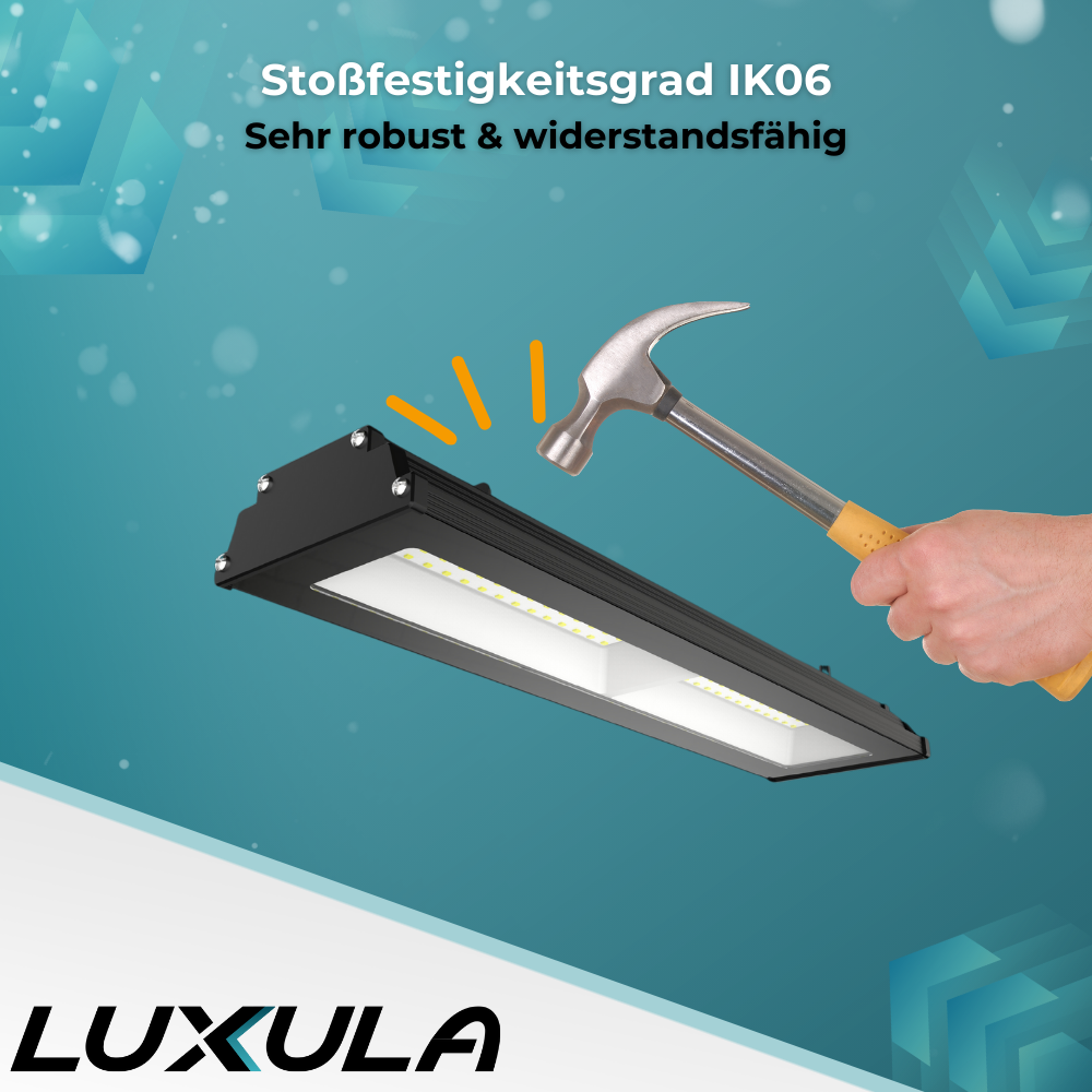 4er Pack LED-Hallenleuchte, linear, 200 W, 20000 lm, 4000 K (neutralweiß), IP65, schwarz