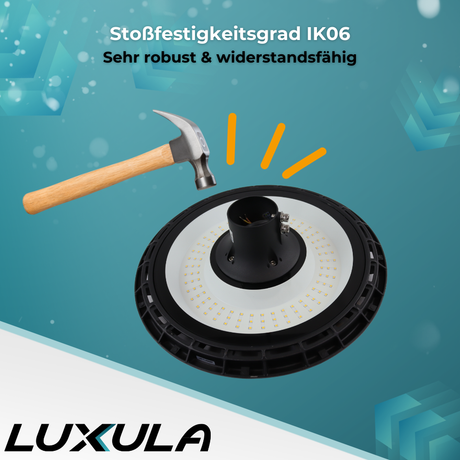 LED Straßenleuchte, rund, 120 W, 12000 lm, 3000 K (warmweiß), IP65, Parkanlage.