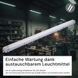 LED-Wannenleuchte, 44 W, 4000 lm, 4500 K, 158,5 cm, IP65, 2 Flammig