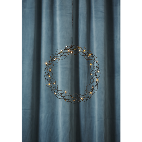 LED-Dekokranz "Curly", ca. 30 cm Ø, schwarz.