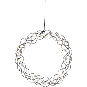 LED-Dekokranz "Curly", ca. 30 cm Ø, schwarz.
