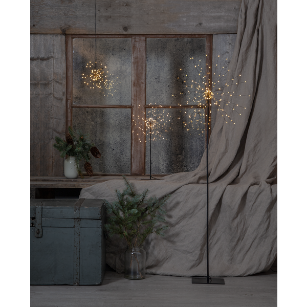 3D-LED-Standleuchte "Firework", ca. 120 cm hoch in schwarz.