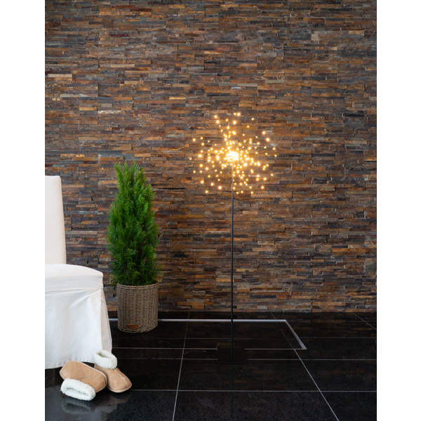3D-LED-Standleuchte "Firework", ca. 120 cm hoch in schwarz.