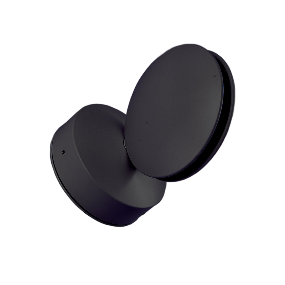 LED Wandleuchte, rund, schwarz, 7W, warmweiß