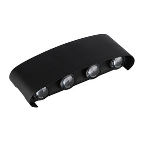 LED Wandleuchte 8W, Gartenleuchte, IP65, 3000 K, Aluminium, Schwarz.