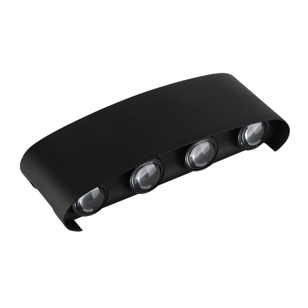 LED Wandleuchte 8W, Gartenleuchte, IP65, 3000 K, Aluminium, Schwarz.