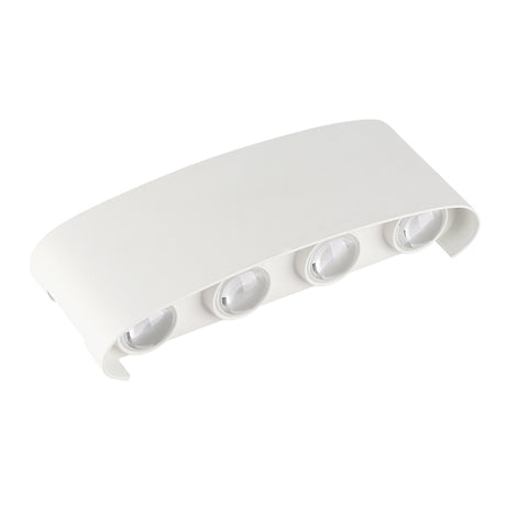 LED Wandleuchte 8W, Gartenleuchte, IP65, 3000 K, Aluminium, Weiß.