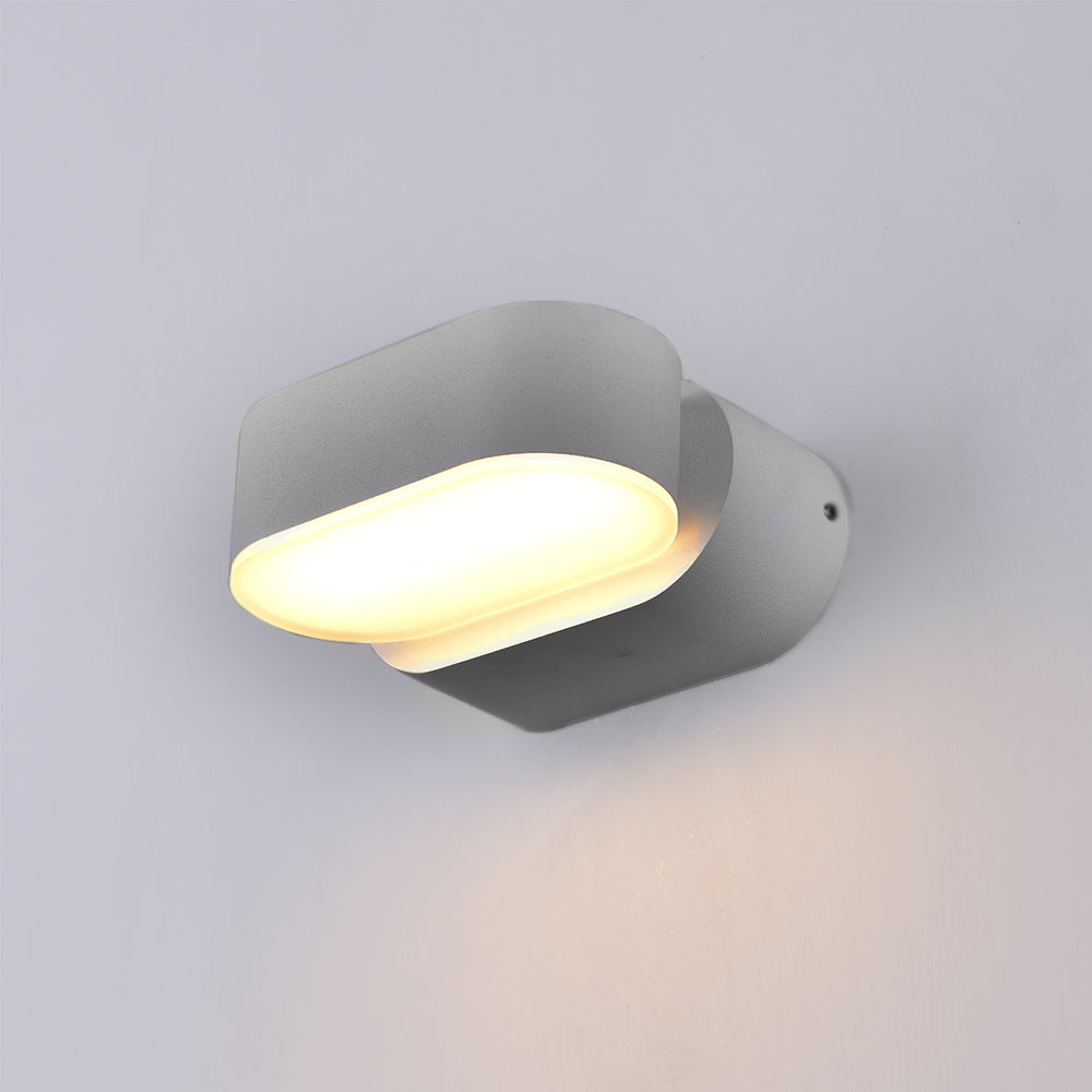 LED Wandleuchte, drehbar, 6 W, 660 lm, 3000 K (warmweiß), IP54, grau, EPISTAR