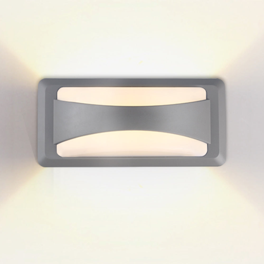 LED Wandleuchte, IP65, 12W, 500lm, 230x110x76 mm, 4200K (neutralweiß), grau