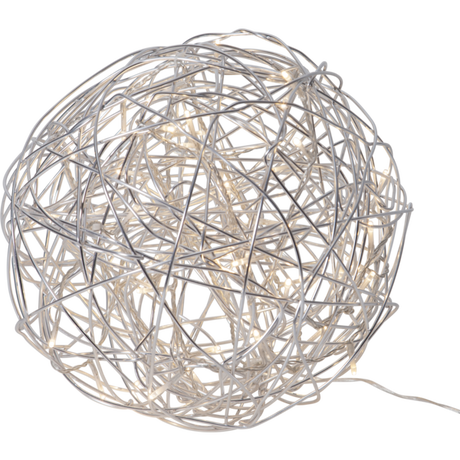 Wunderschöne Deko Lichterkugel in silber für den Innen-und Außenbereich, 40x40 cm.