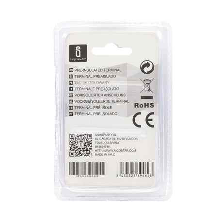 Rundsteckverbinder, isoliert, 20 Stk., 2 - 4 mm², 20,4 x 6,7 x 4,9 mm, schwarz.