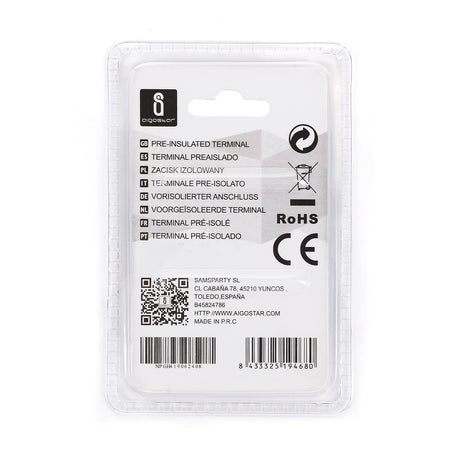 Rundsteckverbinder, isoliert, 15 Stk., 5,5 - 6 mm², 28 x 11,7 x 6,7 mm, schwarz.
