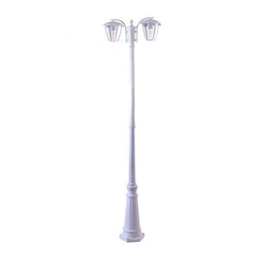 Stehleuchte, 2m, mattweiß, für 2x E27 Leuchtmittel.