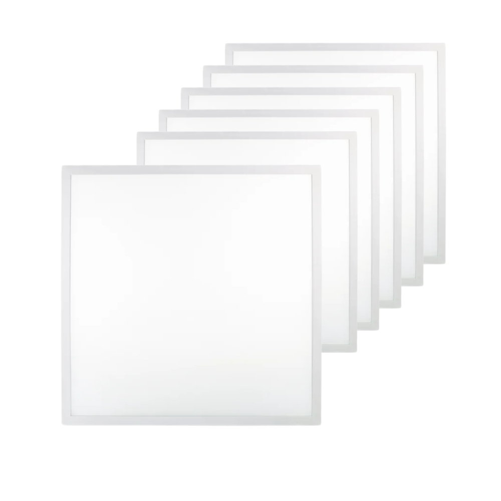 6er Pack LED-Panels, inkl Trafo, 36 W, 3600 lm, Rasterleuchten, 62x62 cm, 4000K (neutralweiß)