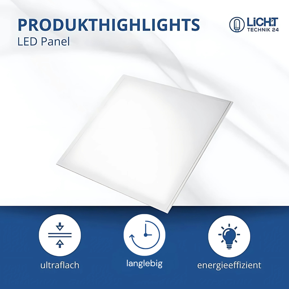 6er Pack LED-Panels, inkl Trafo, 36 W, 3600 lm, Rasterleuchten, 62x62 cm, 4000K (neutralweiß)