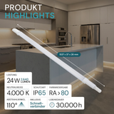 LED Feuchtraumleuchte, 150 cm, 24 W, 2640 lm, 4000 K (neutralweiß), IP65, Fast Connector