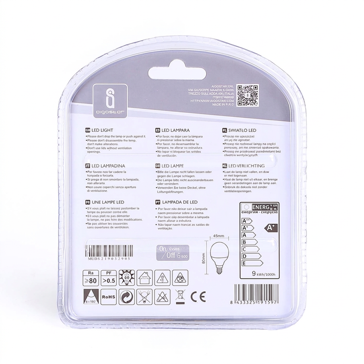 LED Leuchtmittel, E14, 9 W, 840 lm, 6400 K, 2 Stk.