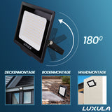 LED-Fluter mit Bewegungsmelder, 20 W, 3000 K (warmweiß), 2000 lm, schwarz, IP65, TÜV-geprüft