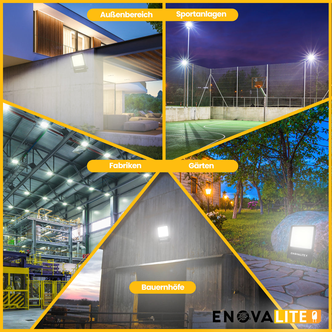 LED-Fluter, 50 W, 4000 K (neutralweiß), 6500 lm, schwarz, IP65, LUMILEDS LED