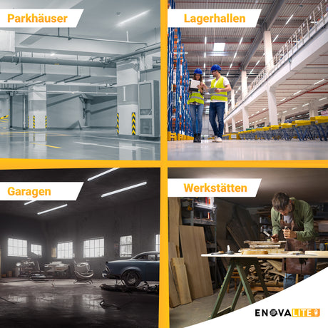 9er Pack LED Feuchtraumleuchte PRO, 150cm, 50W, 6000lm, 4000K (neutralweiß), IP65, OSRAM-Netzteil, Steckklemme, durchschleifbar.