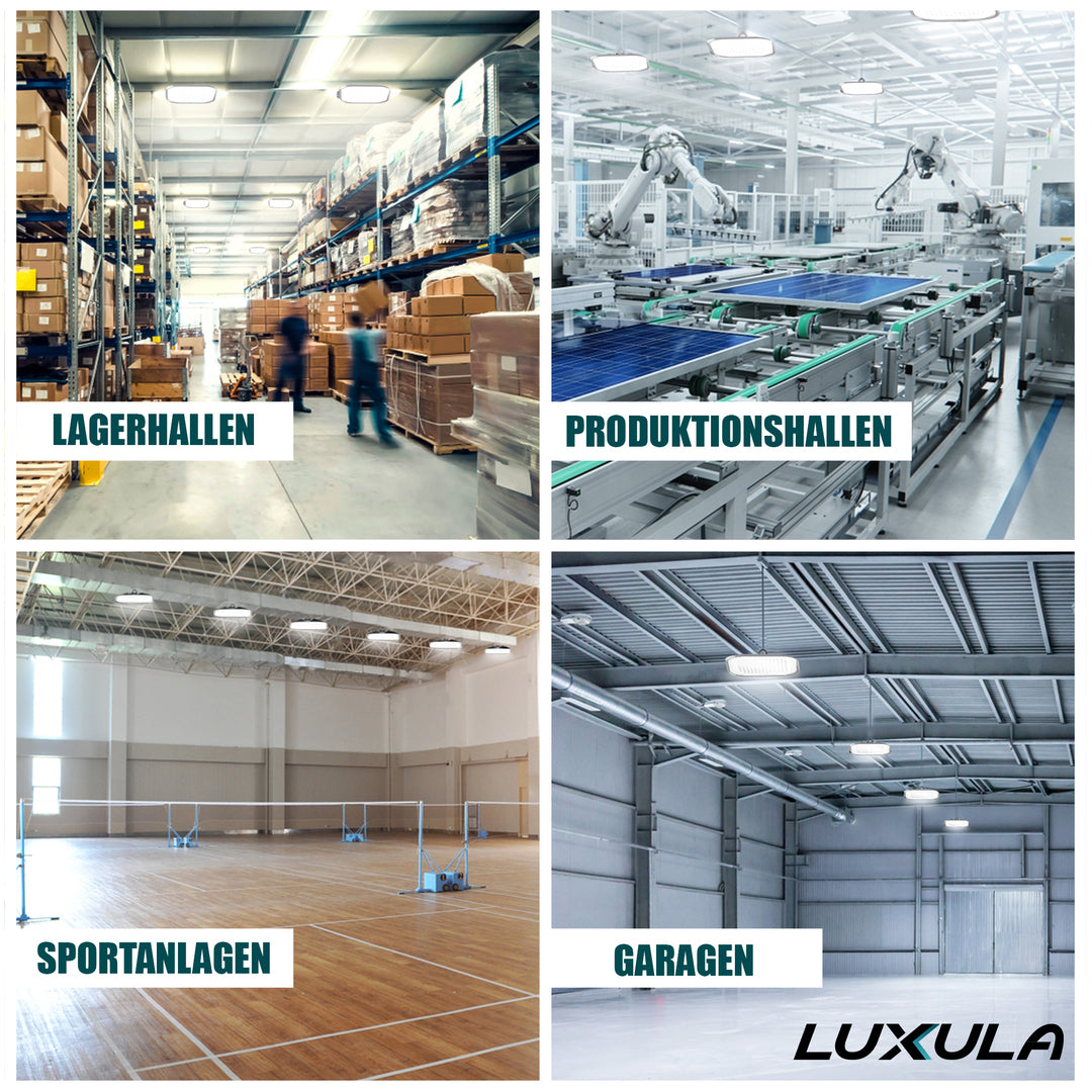 5er-Pack LED-HighBay, Hallenstrahler quadratisch, 150 W, 18000 lm, 5000 K (neutralweiß), IP65