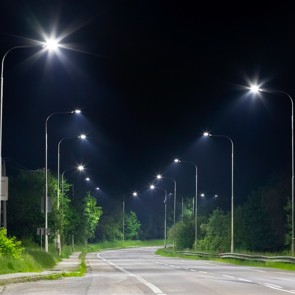 LED Straßenleuchte, 150 W, 3000 K (warmweiß), 15000 lm, grau, IP65, Wand- und Mastmontage