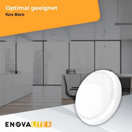 LED-Notstrom Deckenleuchte, mit Bewegungsmelder, 8 h Notlicht, 18 W, 1800 lm, 3000-6000 K (warm-, neutral-, kaltweiß), IP65, IK09, Gruppensteuerungsfunktion.