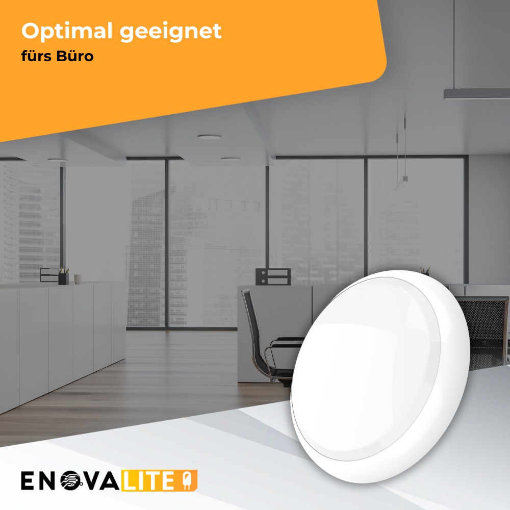 LED-Notstrom Deckenleuchte, mit Fernbedienung, Bewegungsmelder, 8 h Notlicht, 18 W, 1800 lm, 3000-6000 K (warm-, neutral-, kaltweiß), IP65, IK09, Gruppensteuerungsfunktion