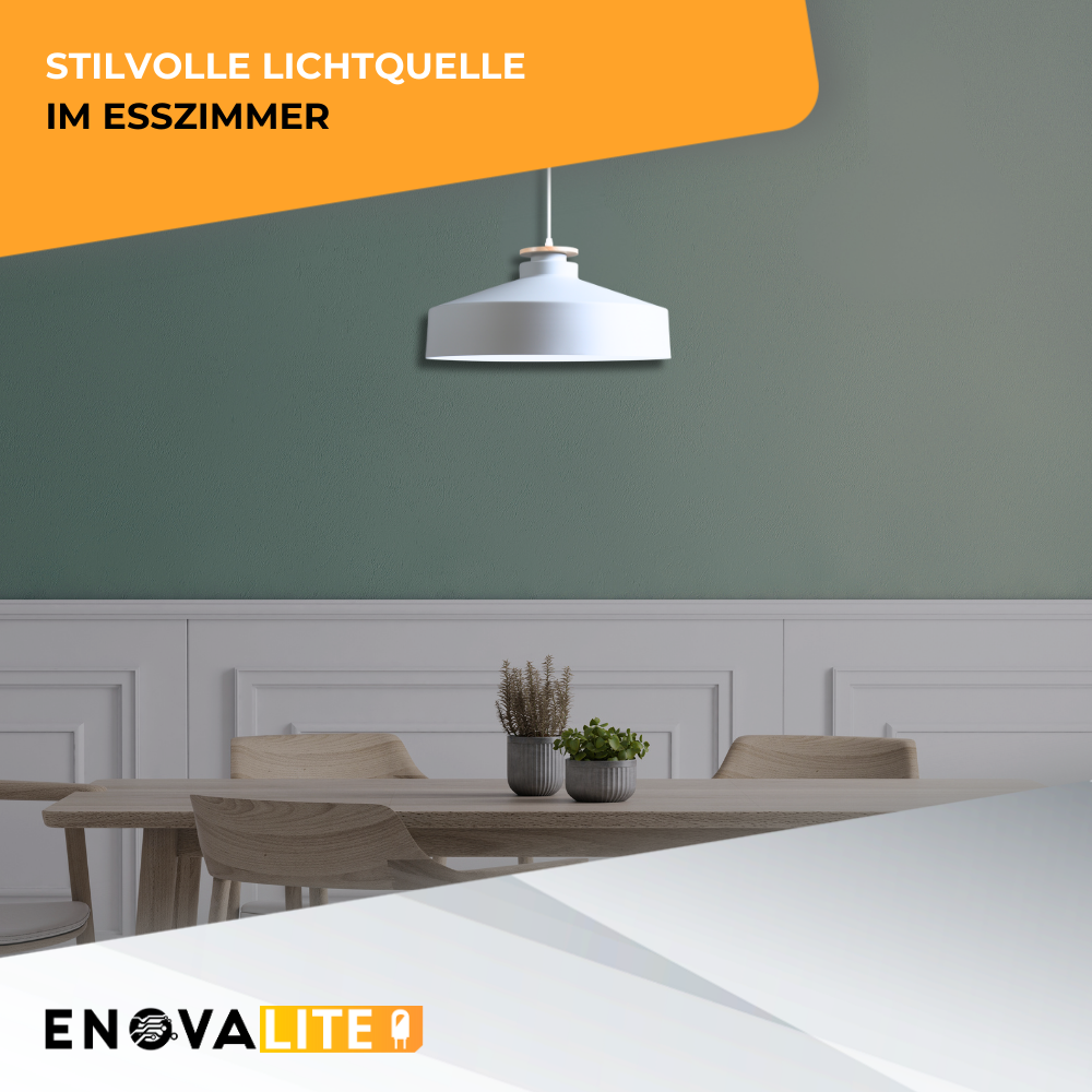 Elegante Pendelleuchte in Weiß  inkl E27-Filamentleuchtmittel, 7W/700lm, 2700K/warmweiß, Milchglas, runde Form, aus Stahl, E27-Fassung, IP20, Ø40 cm