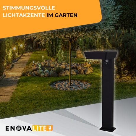 4er-Pack Solar Wegeleuchte mit PIR Sensor, eckig, 3000 K (warmweiß), 12 Stunden Leuchtzeit, 3 Lichtmodi, IP54-Wasserdicht, aus hochwertigem Aluminium.
