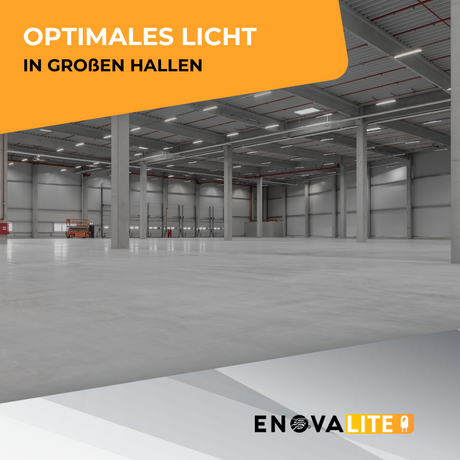 4er Pack LED-Hallenleuchte, linear, 150 W, 18000 lm, 5000 K (neutralweiß), IP65, ENEC-Zertifizierung, schwarz.