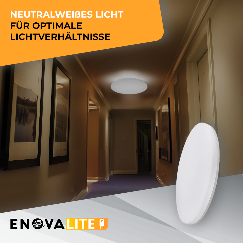 LED Aufbauleuchte, 18W, 1880 lm, 4000K, ø220x50mm, IP54