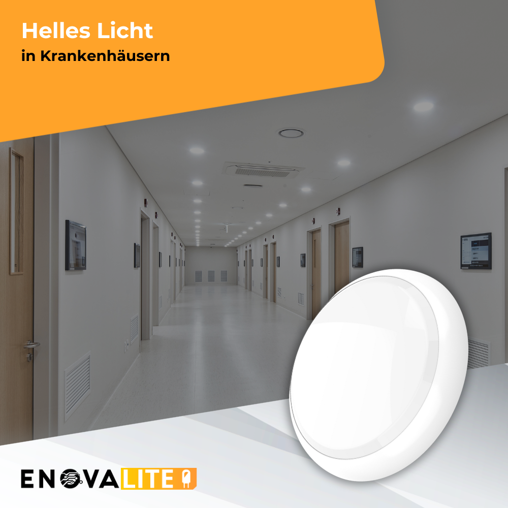 LED-Notstrom Deckenleuchte, mit 8 h Notlicht, 18 W, 1800 lm, 3000-6000 K (warm-, neutral-, kaltweiß) IP65, IK09