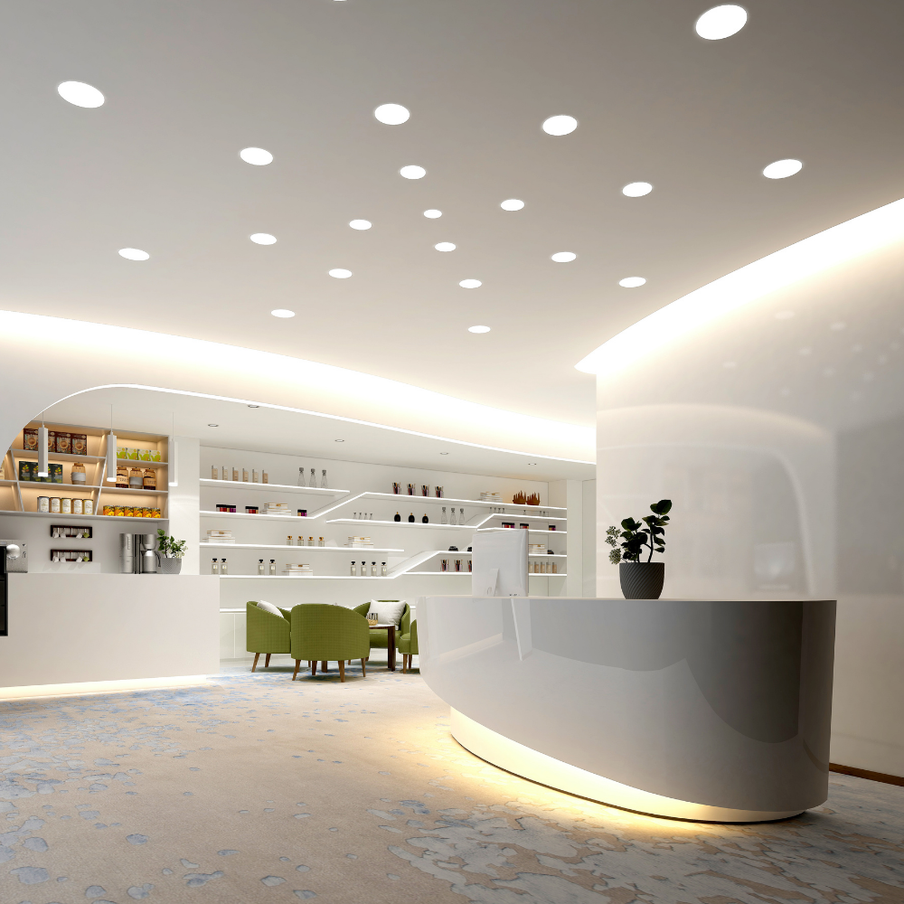6er Set LED CCT Downlight, 12W, 1190 lm, ø170x32mm, 3000-4000-6000K einstellbar, mit Diffusor, rund.