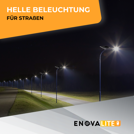 Solar-Straßenleuchte PRO, Parkplatzleuchte, 30W PV, 4300lm, 6500K, IP65.