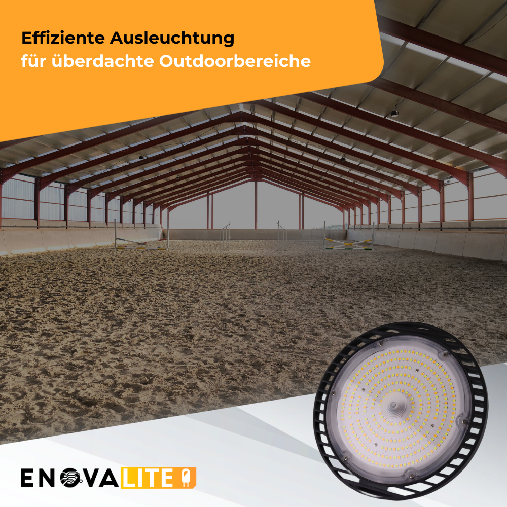 LED-HighBay, UFO, einstellbare Leistung und Lichtfarbe, 60/80/100W, 3000/4000/6500K, 9600-16000 lm, 160lm/W, IP65, LIFUD Netzteil