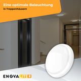 LED-Notstrom Deckenleuchte, mit Bewegungsmelder, 8 h Notlicht, 18 W, 1800 lm, 3000-6000 K (warm-, neutral-, kaltweiß), IP65, IK09, Gruppensteuerungsfunktion