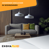 Elegante Pendelleuchte in Weiß  inkl E27-Filamentleuchtmittel, 7W/700lm, 2700K/warmweiß, Milchglas, runde Form, aus Stahl, E27-Fassung, IP20, Ø40 cm