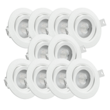10er Set LED CCT Downlight schwenkbar, 7W, 718lm, 38°, IP44, 3000K-4000K-6000K einstellbar