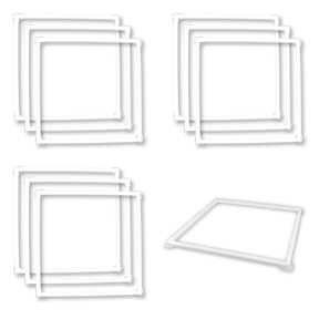 10er Set LED Leuchtrahmen, 62x62 cm, 40 W, 4000 lm, 4000 K, steckbar.