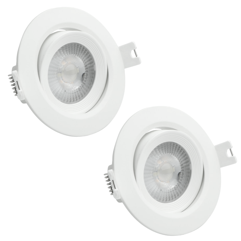 2er Set LED CCT Downlight schwenkbar, 7W, 718lm, 38°, IP44, 3000K-4000K-6000K einstellbar