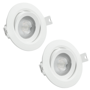 2er Set LED CCT Downlight schwenkbar, 7W, 718lm, 38°, IP44, 3000K-4000K-6000K einstellbar.