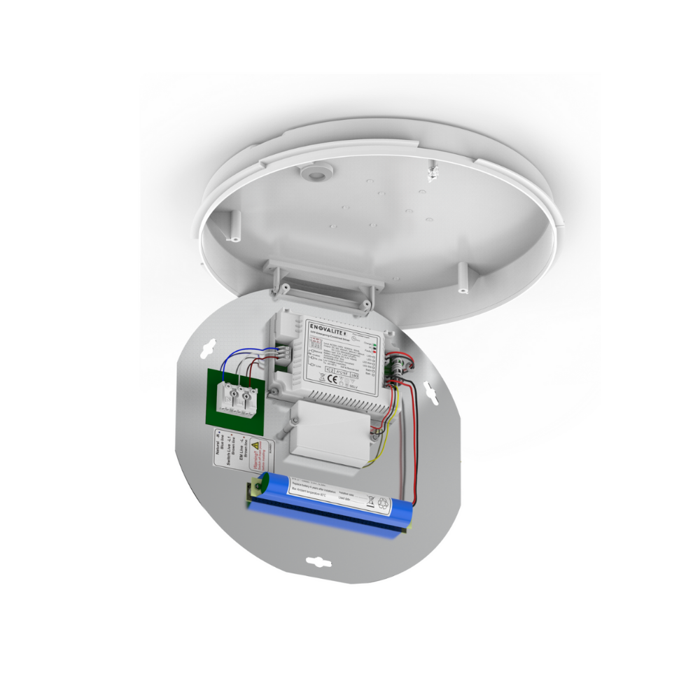 LED-Notstrom Deckenleuchte, mit Fernbedienung, Bewegungsmelder, 8 h Notlicht, 18 W, 1800 lm, 3000-6000 K (warm-, neutral-, kaltweiß), IP65, IK09, Gruppensteuerungsfunktion