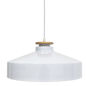 Elegante Pendelleuchte in Weiß, runde Form, aus Stahl, E27-Fassung, IP20, Ø40 cm.