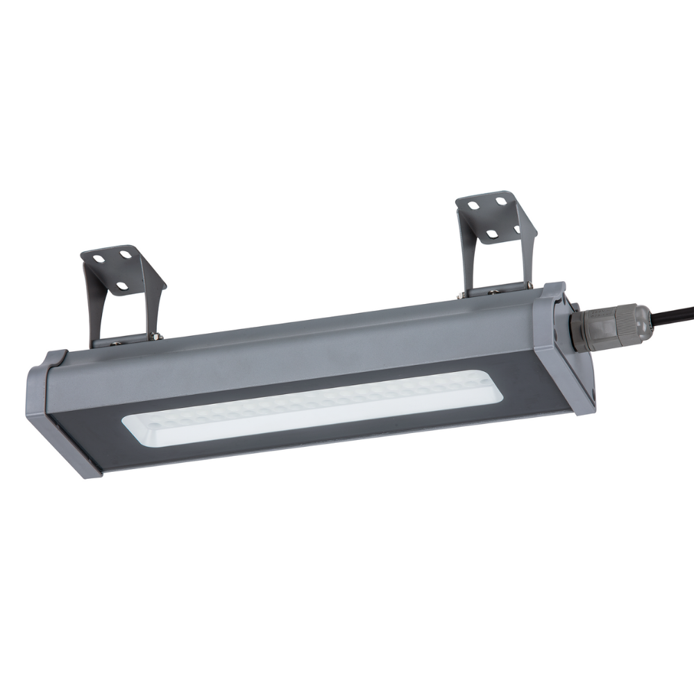 LED-Hallenleuchte, linear, 50 W, 6200 lm, 5000 K (neutralweiß), IP65, grau | Lichttechnik24.de.